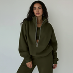 Sportives Set Damen Regular Fit Pullover Mit Halbzip Hose Casual-Velnorah