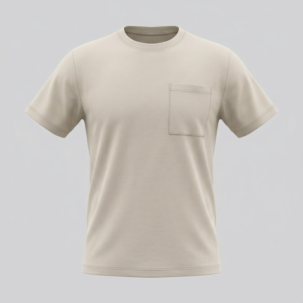T-Shirt Herren Relaxed Fit Brusttasche Casual-Velnorah