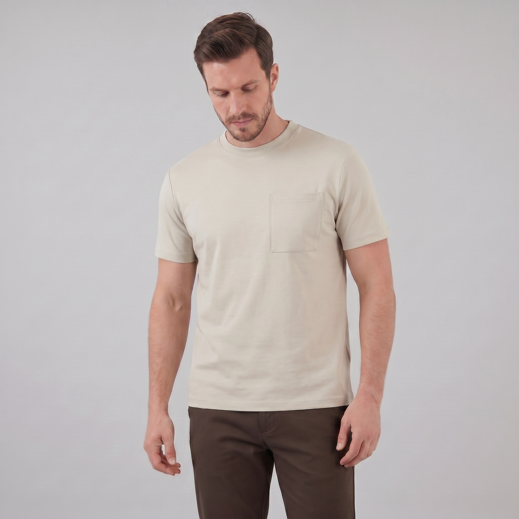 T-Shirt Herren Relaxed Fit Brusttasche Casual-Velnorah