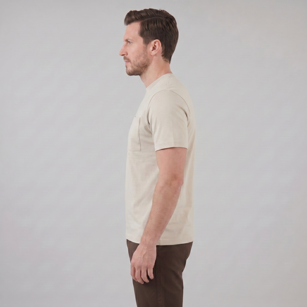 T-Shirt Herren Relaxed Fit Brusttasche Casual-Velnorah