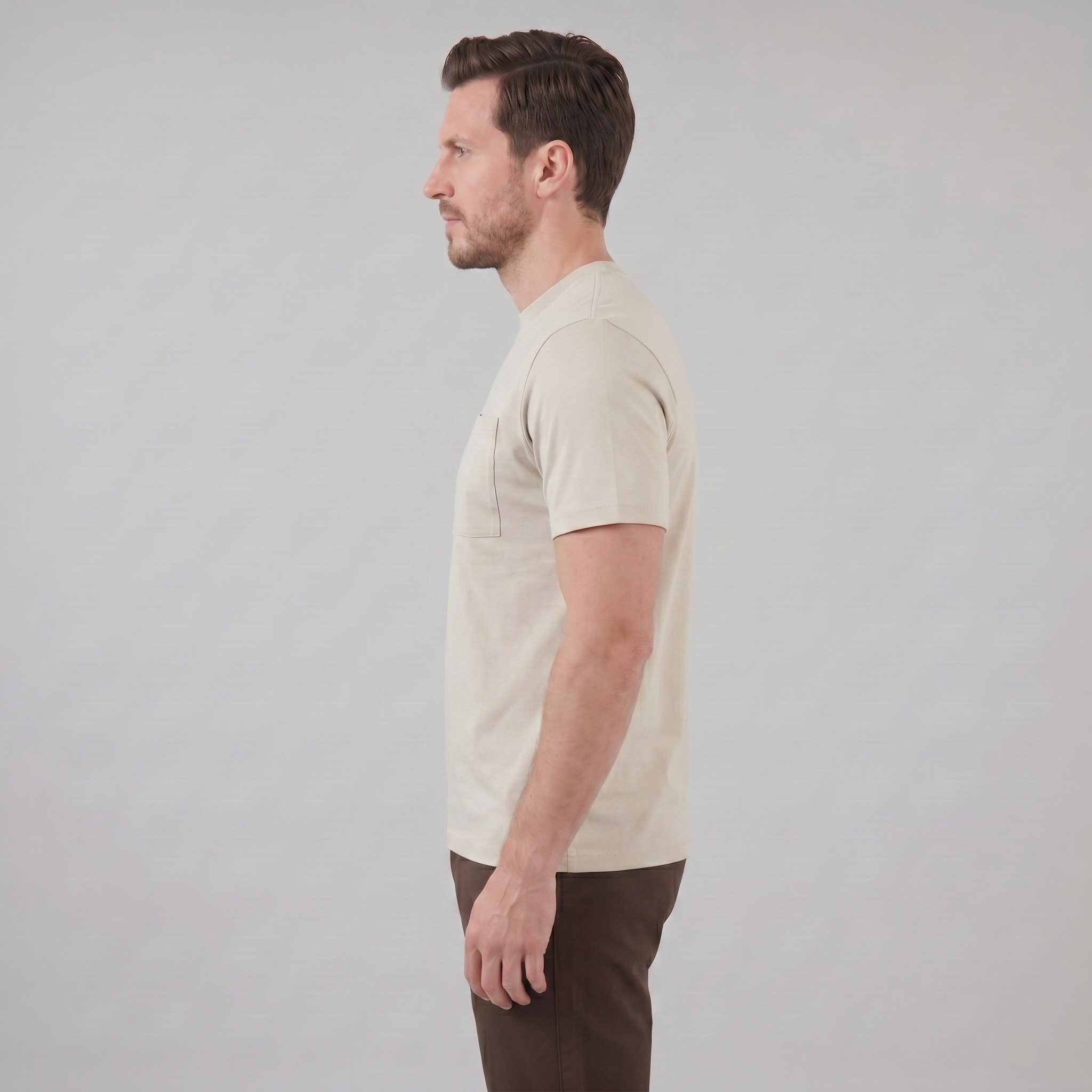 T-Shirt Herren Relaxed Fit Brusttasche Casual-Velnorah