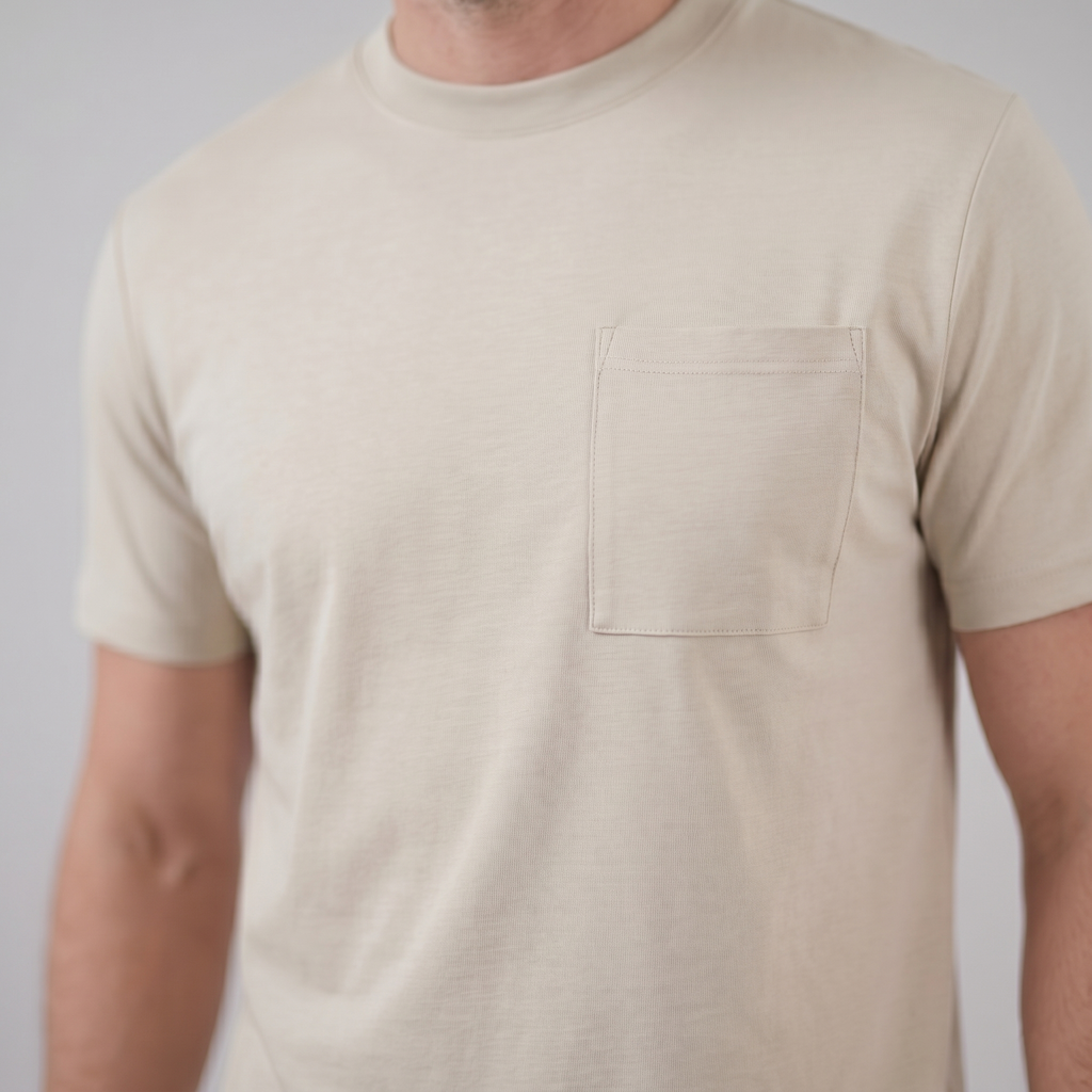 T-Shirt Herren Relaxed Fit Brusttasche Casual-Velnorah