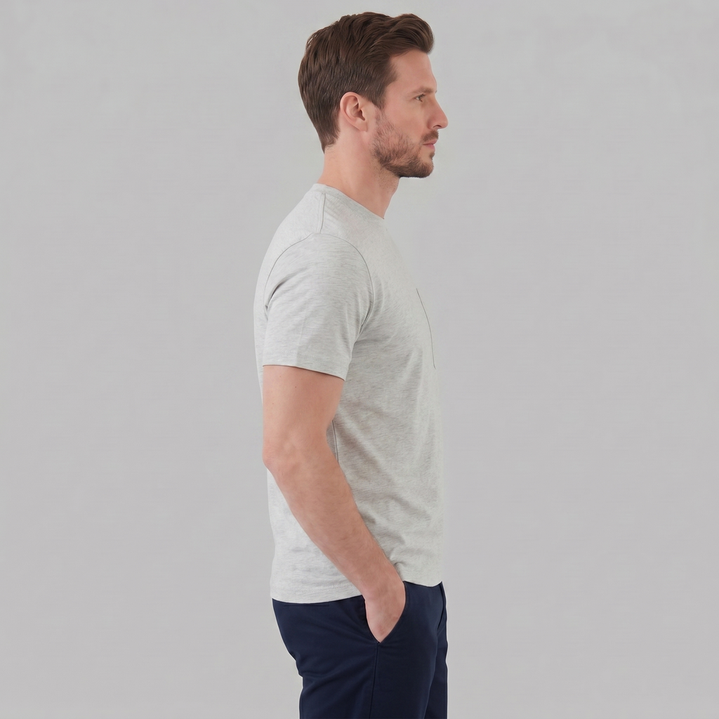 T-Shirt Herren Relaxed Fit Brusttasche Casual-Velnorah