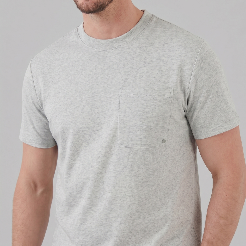 T-Shirt Herren Relaxed Fit Brusttasche Casual-Velnorah