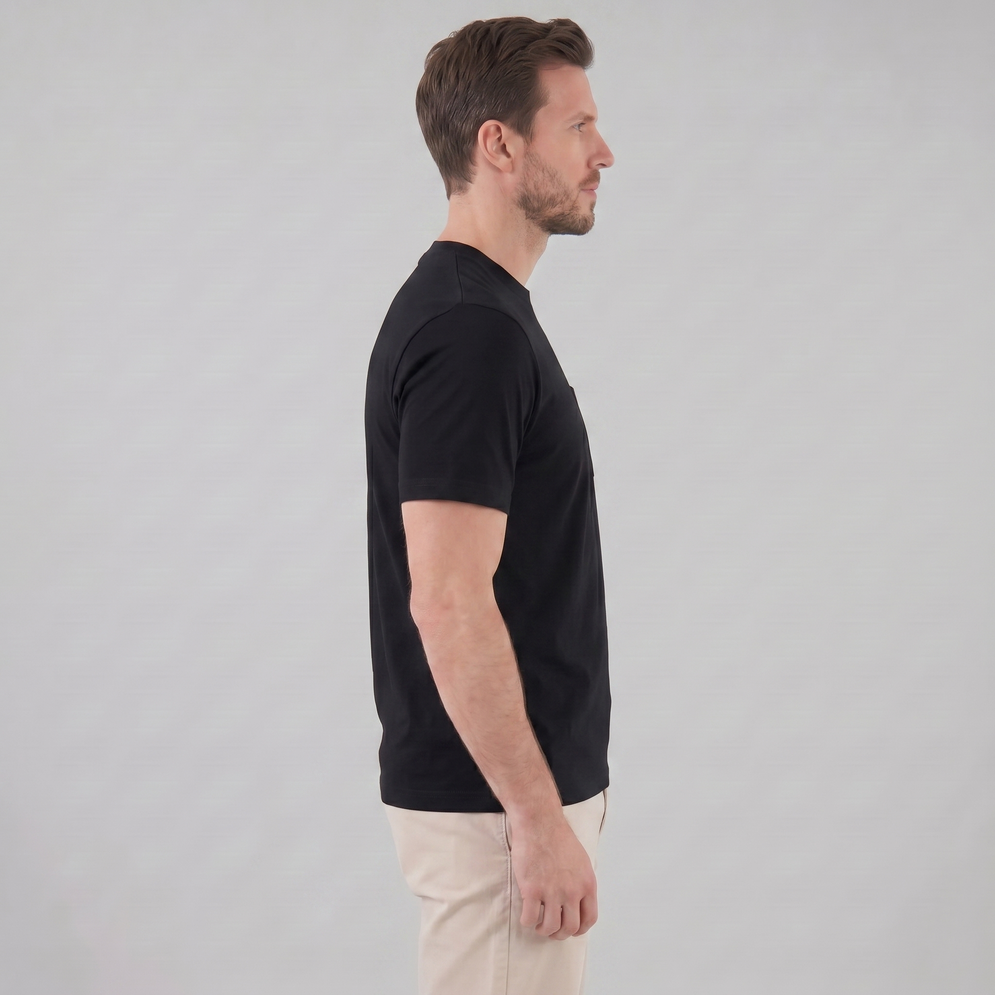 T-Shirt Herren Relaxed Fit Brusttasche Casual-Velnorah