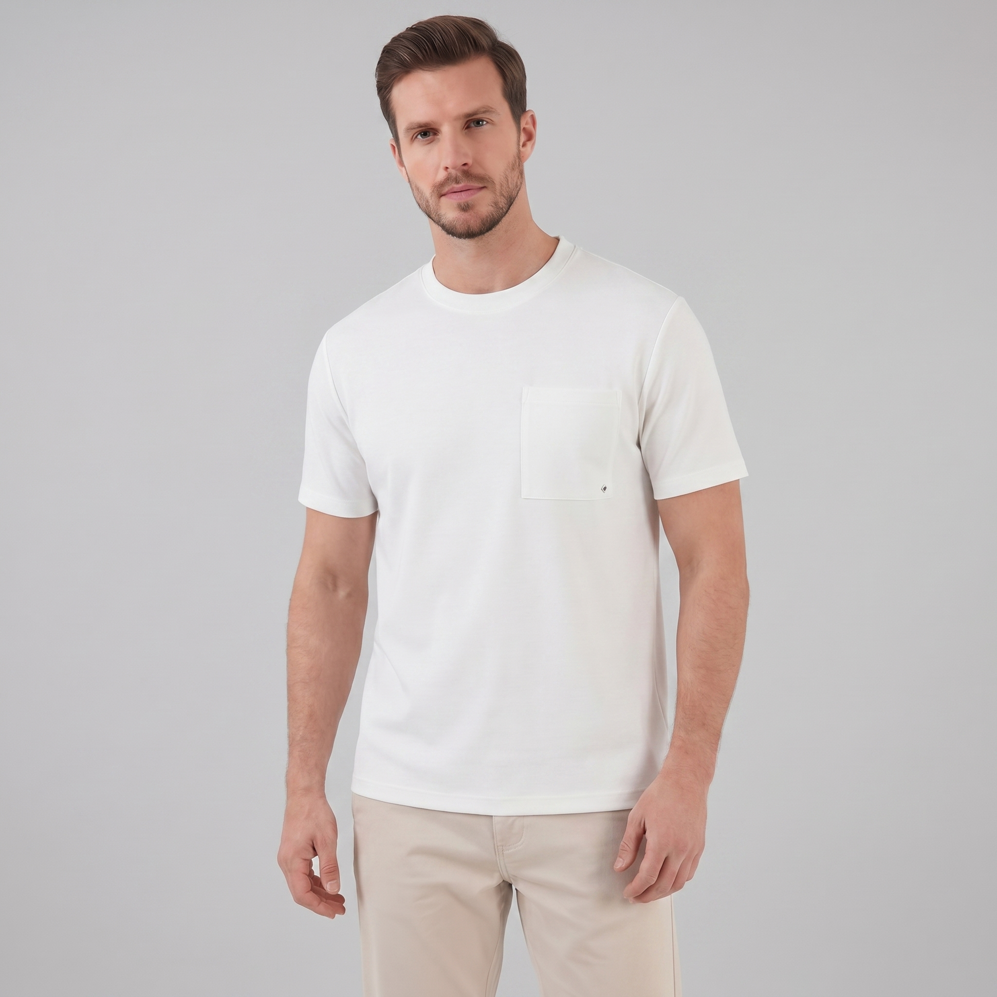 T-Shirt Herren Relaxed Fit Brusttasche Casual-Velnorah