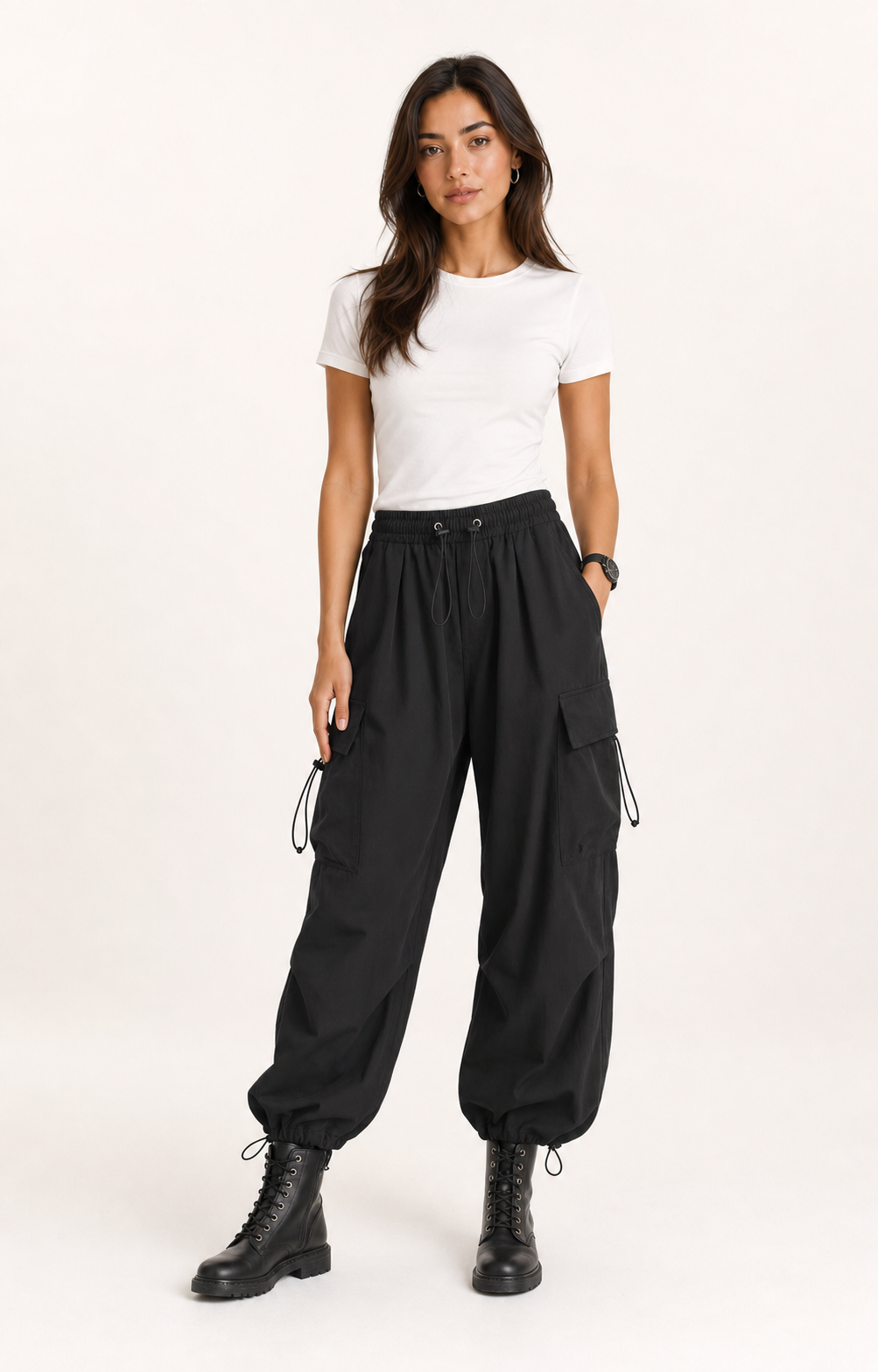 Damen Cargo Hose Oversize - variant-schwarz-cover