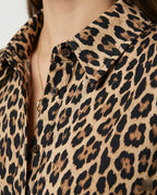 Leopardenmuster Kleid mit geteiltem Saum | Velnorah