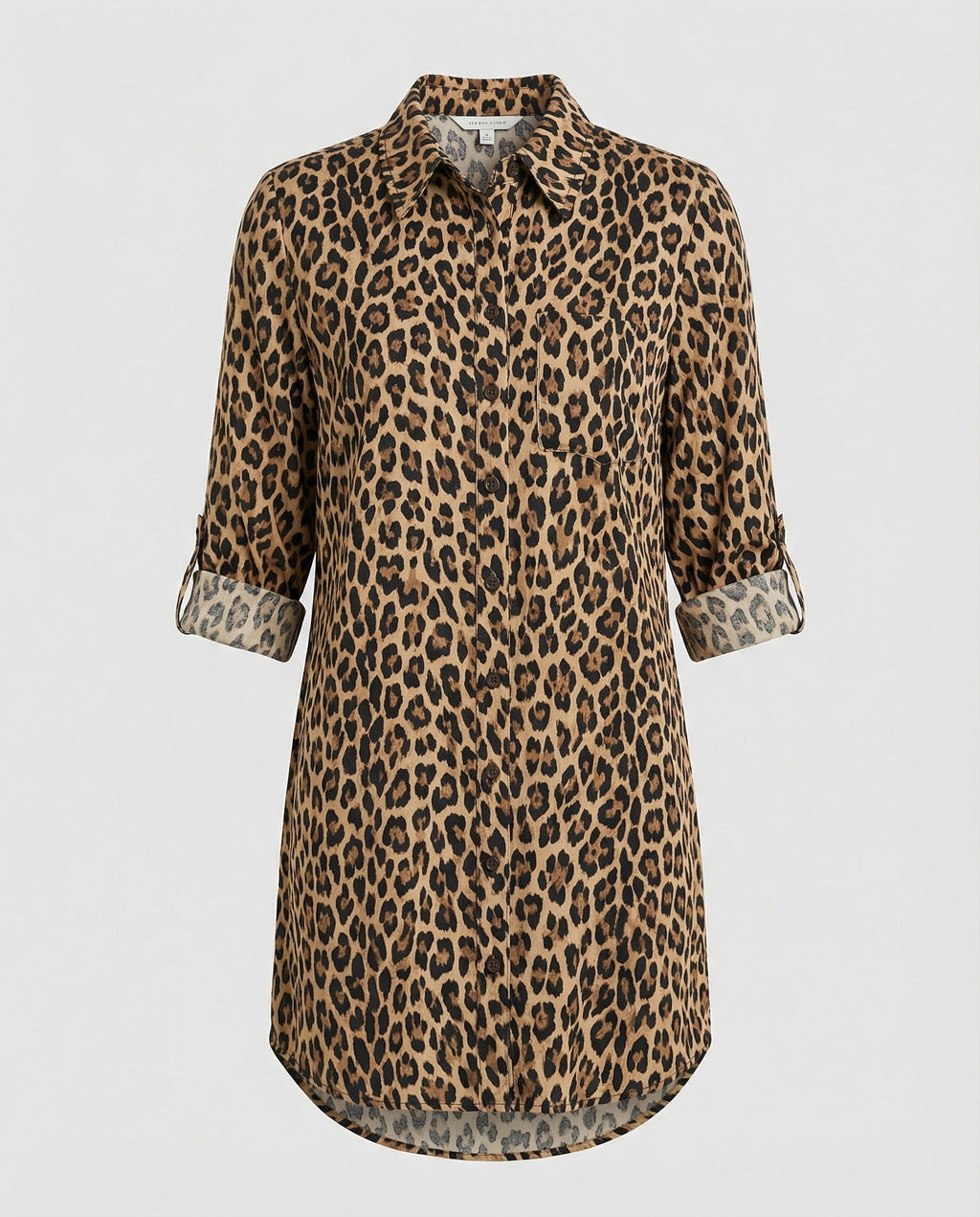 Leopardenmuster Kleid mit geteiltem Saum | Velnorah