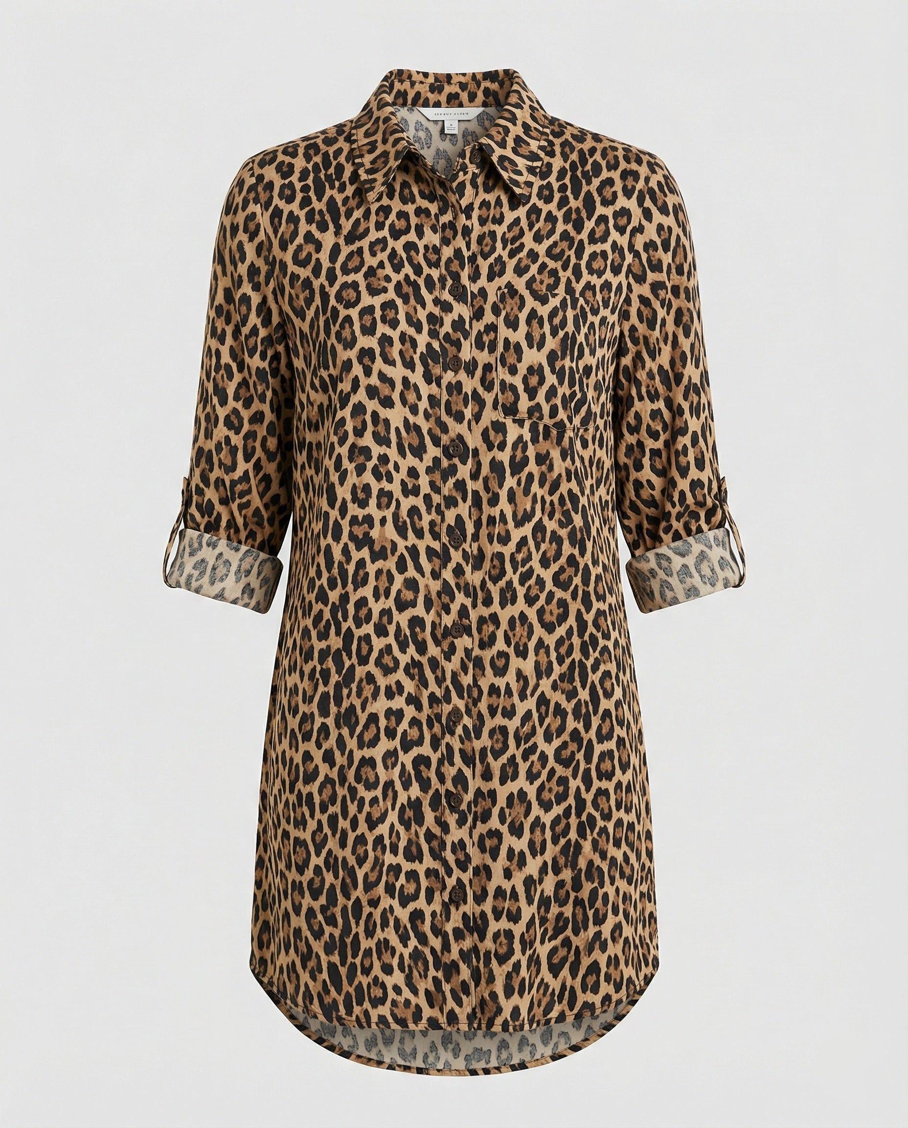 Leopardenmuster Kleid mit geteiltem Saum | Velnorah