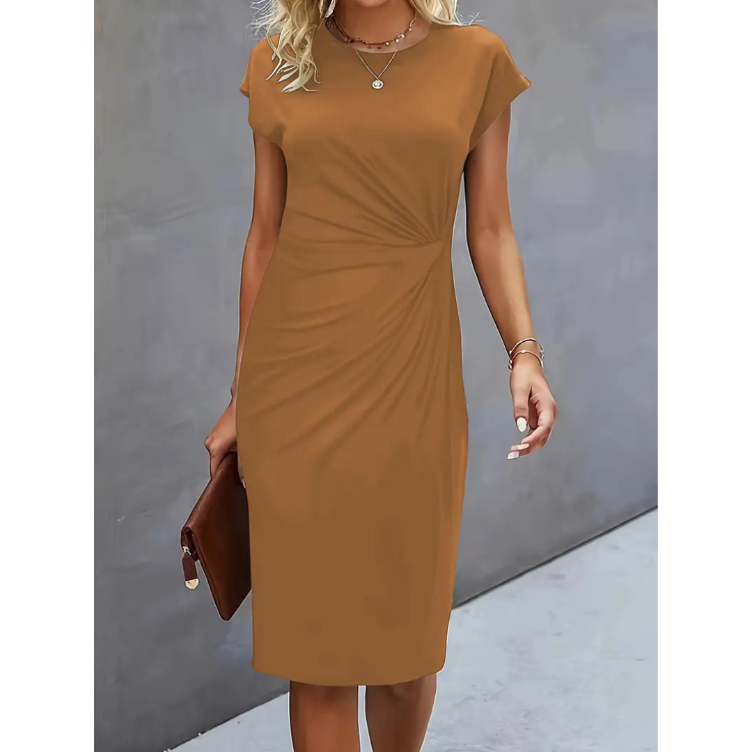 Figurbetontes Midikleid mit Rundhalsausschnitt für | Velnorah