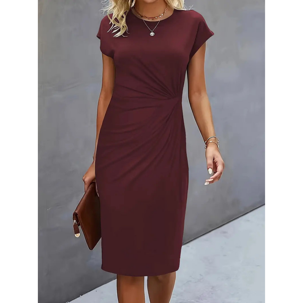 Figurbetontes Midikleid mit Rundhalsausschnitt für | Velnorah