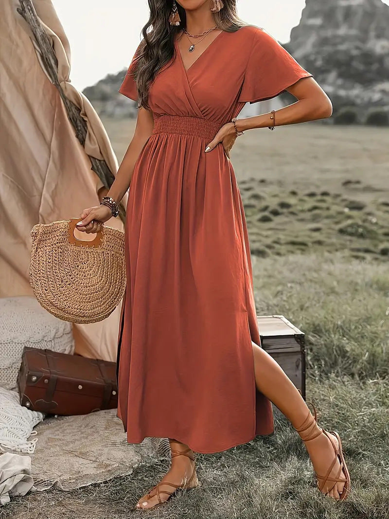 Kurzarmkleid mit Bubikragen aus Milchseide | Velnorah