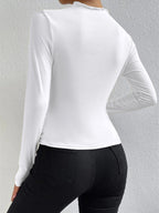 Stilvolles Ruching Langarmshirt für Freizeit und Büro | Velnorah