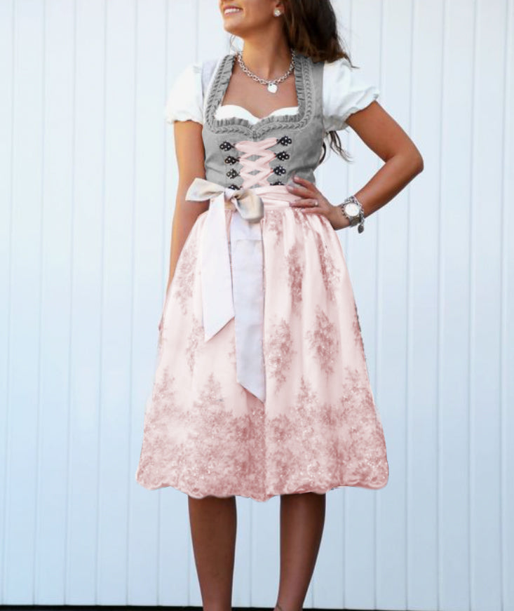 Damen Trachten-Set mit Kleid, Schürze und Bluse | Velnorah