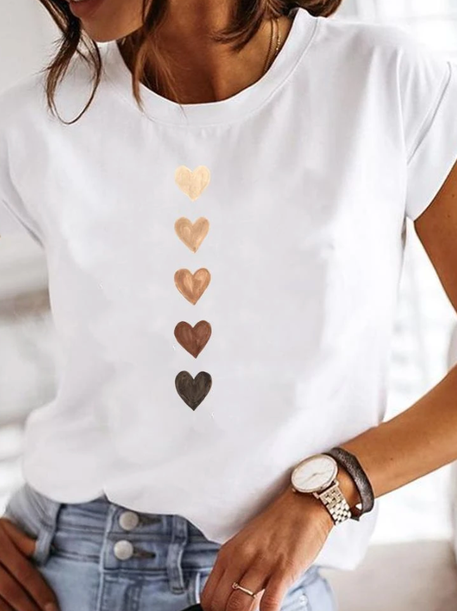Stylisches Damen Sommer-T-Shirt mit Rundhalsausschnitt