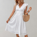 Elegantes, luftiges Sommerkleid für Damen in Weiß | Velnorah