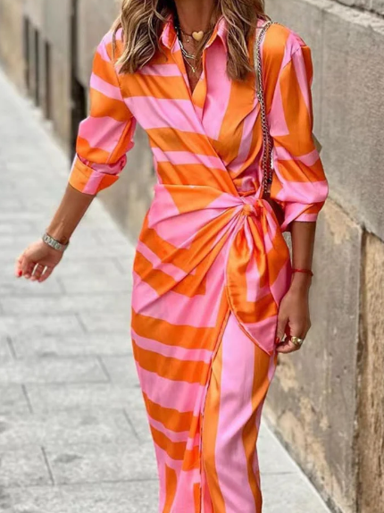 Elegantes Sommer Wickelkleid mit V-Ausschnitt | Velnorah