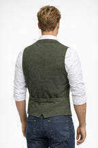 Weste Herren Slim Fit Formal Klassisch Knopfverschluss Revers-Velnorah