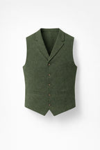 Weste Herren Slim Fit Formal Klassisch Knopfverschluss Revers-Velnorah